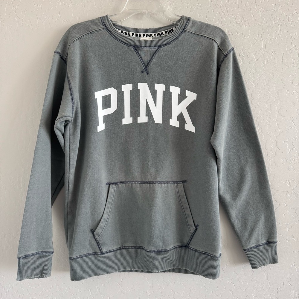 PINK Victoria's Secret Crewneck Sweatshirt with Kangaroo Pocket XS